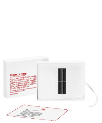 Refillable Black Fine Leather Lipstick Case